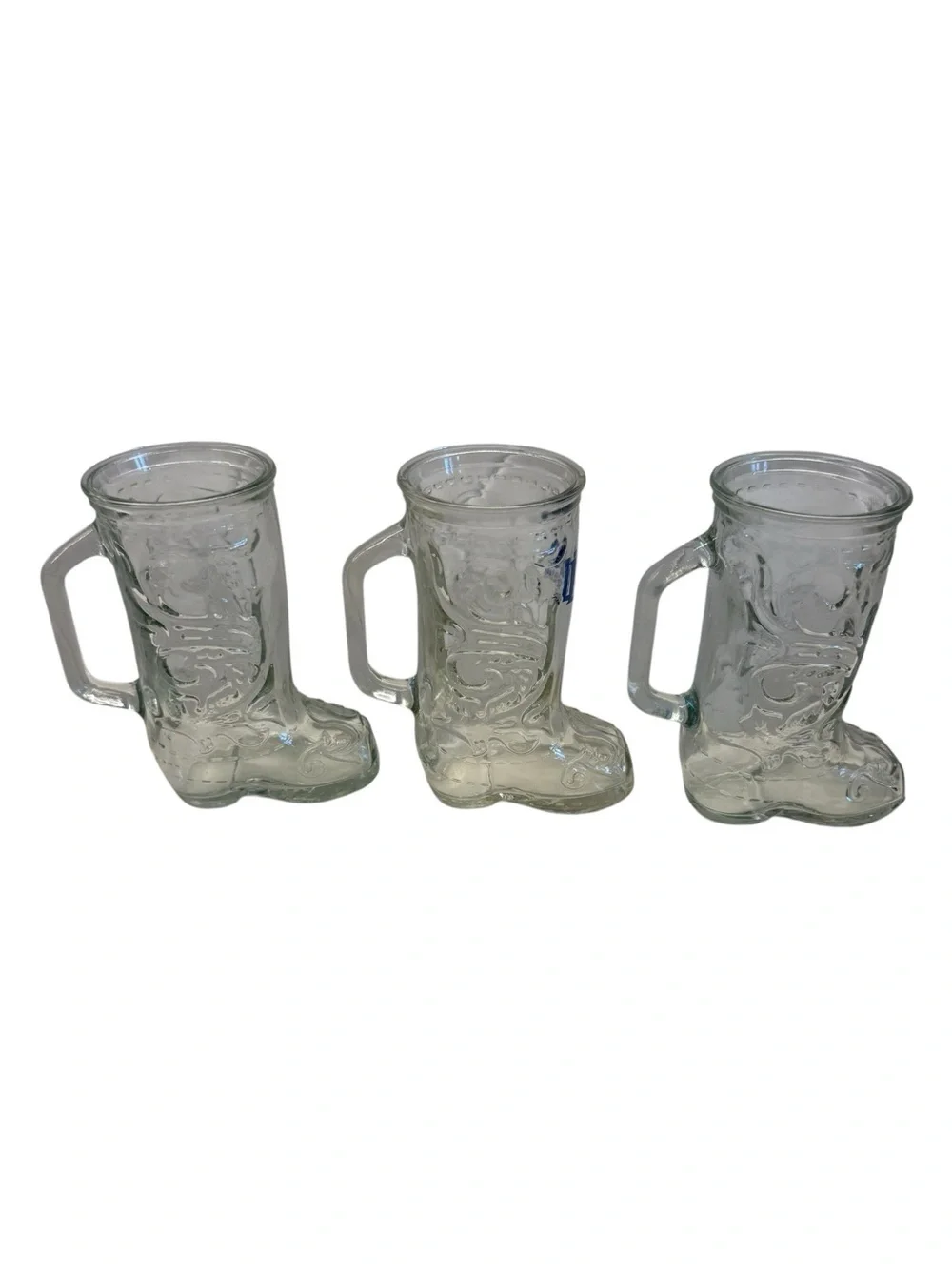 Vintage Miller Lite Cowboy Boot Beer Glasses Set of 3 Western Barware Cowboy Mug
